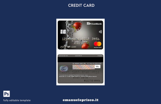 modello mastercard Ucraina PrivatBank in stile verificato